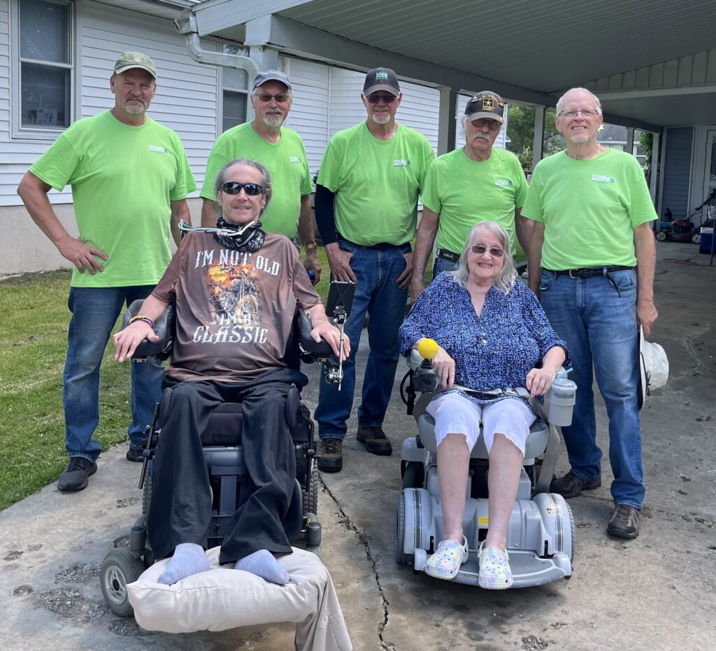 Client Greg and his mom with SAWs St Joseph County Volunteer crew